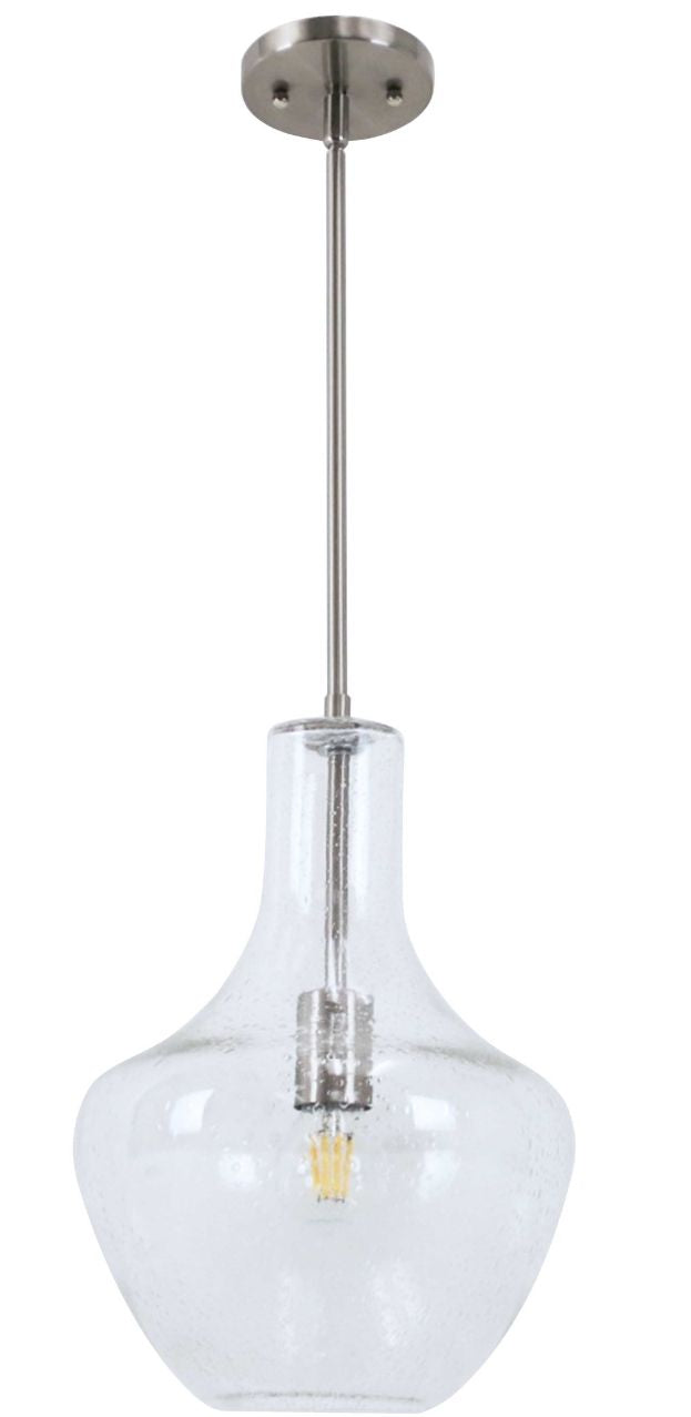 Clear Seeded Gourd Pendant