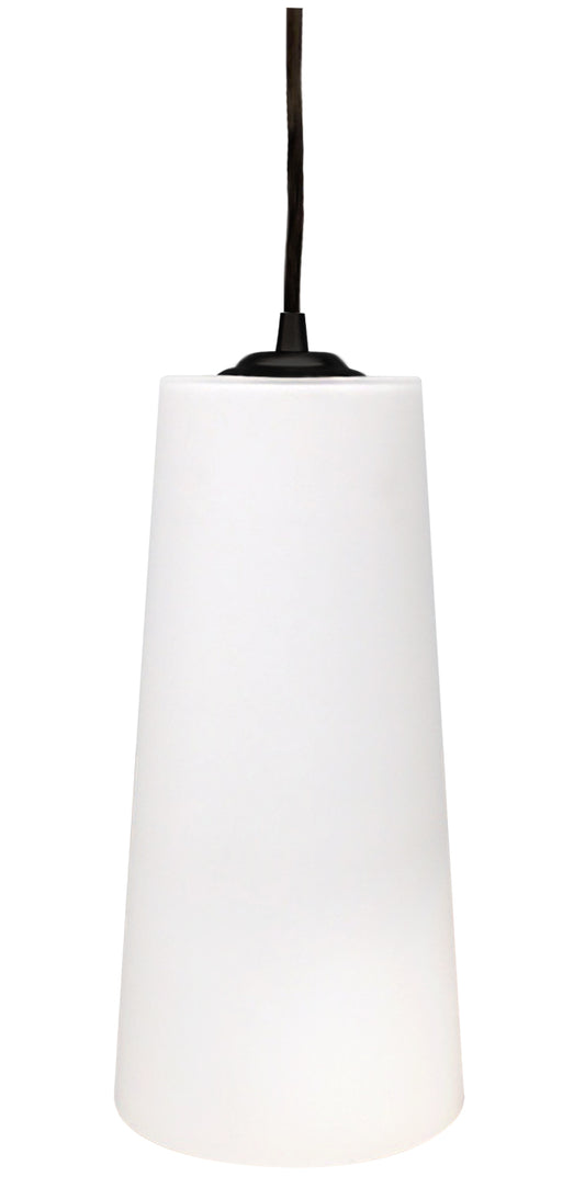 Frosted White Cylinder Bell Pendant