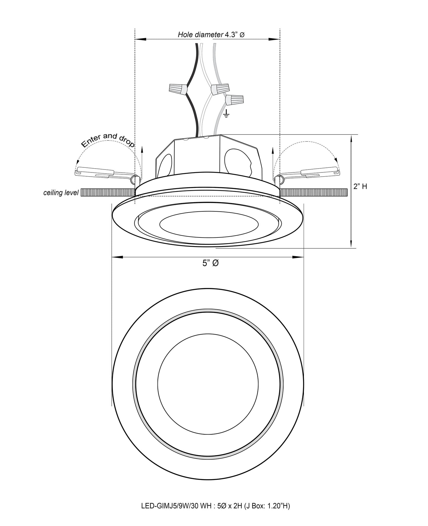 Gimbal Swivel LED Disc