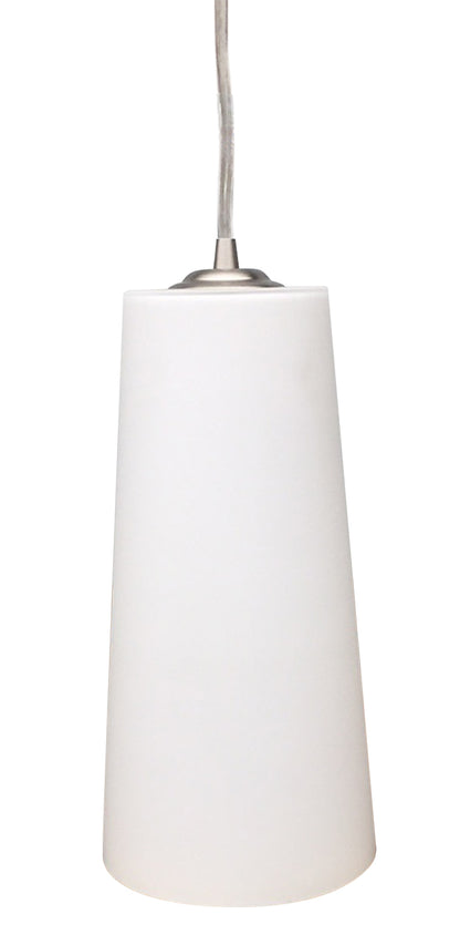Frosted White Cylinder Bell Pendant