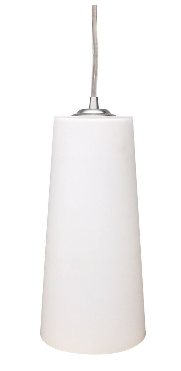 Frosted White Cylinder Bell Pendant