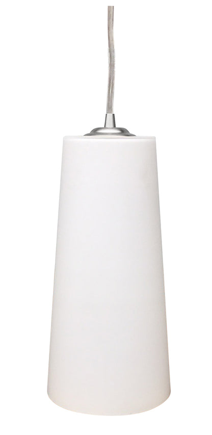 Frosted White Cylinder Bell Pendant