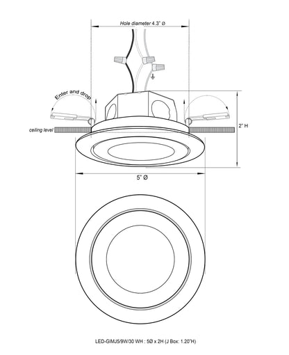 Gimbal Swivel LED Disc